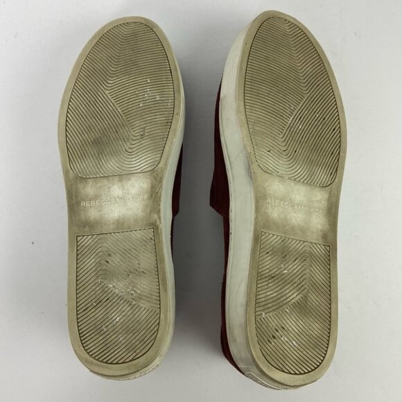 Rebecca Minkoff Red d'Orsay Nana Slip On Flats Size 10 Burgundy Maroon Shoes - Picture 9 of 11
